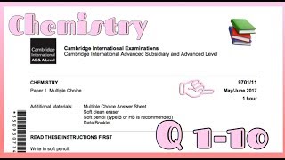 AS Level ChemistryQ110Full Explanation MCQ 970111MJ2017☆ [upl. by Edualc216]