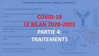 COVID19  Bilan 2020 2023  Traitements [upl. by Ognimod296]