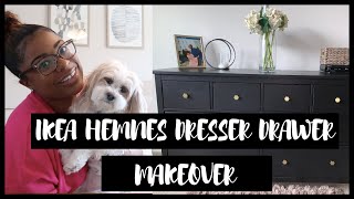 HEMNES DRESSER DRAWER MAKEOVER IKEA PART 2  Dresser Drawer Decor Quarantine Home Project Series [upl. by Ellehcan498]