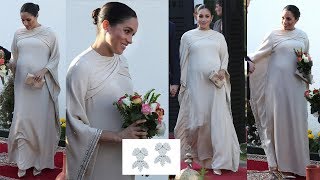 Meghan Markle Dazzled in a Sweeping Dior Kaftan Crystal Embellished for Reception in Morocco [upl. by Mulford802]