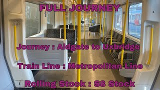 Full Journey on the Metropolitan Line from Aldgate to Uxbridge All Stations [upl. by Cory536]