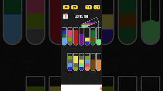 Water colour sort puzzle Level 105 level105 watercolorsortgame watercolorsort coloursortpuzzel [upl. by Tabbi]