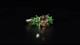 Andalusite amp Chrome Diopside Ring in 18k Yellow Gold over Sterling Silver 220ctw [upl. by Descombes]