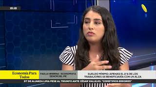 RPP Entrevista a Paola Herrera economista del IPE sobre la remuneración mínima en el Perú [upl. by Herwin]