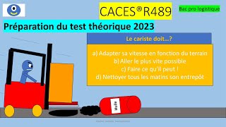 CACES®R489 préparation test théorique 2023 caces logistics logistique bacpro cours [upl. by Lamb]