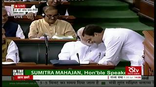 Rahul Gandhi hugs PM Modi in Lok Sabha [upl. by Epifano]