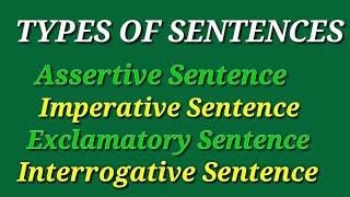 Types of Sentences  Assertive Imperative Exclamatory and Interrogative [upl. by Christos359]