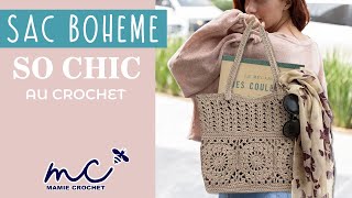 Comment faire un grand sac boheme au crochet  tuto pas à pas [upl. by Neened]