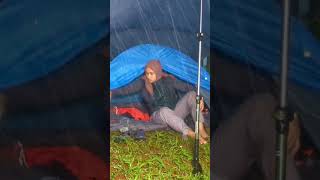 Drenched after setting up the tent in heavy rain camping solocamping solocampinginheavyrain rain [upl. by Klemm]