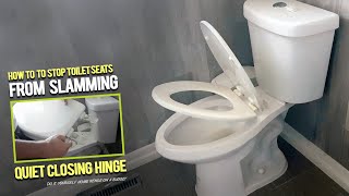 How To Stop Toilet Seats From Slamming Quiet Close Toilet Seat Hinges Install [upl. by Itsrik]