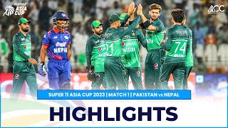 Super11 Asia Cup 2023  Match 1 Pakistan VS Nepal Highlights [upl. by Illil272]