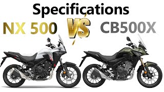 HONDA NX500 VS CB500X specification analysis [upl. by Kotz]