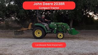 John Deere 2038R Compact Tractor Raking [upl. by Zakarias]