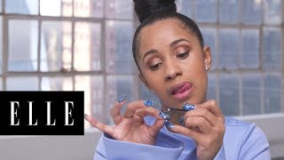 Watch Cardi Bs 90 Second Makeup Routine  ELLE [upl. by Nil]