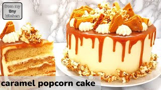 MUST BAKE Caramel Popcorn Drip Cake caramelpopcorncakerecipe frommytinykitchen dripcake [upl. by Letnuahs]