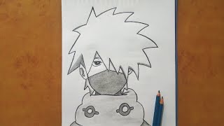 Kid Kakashi drawing  Anime drawing  Easy kid Kakashi drawing with pencil [upl. by Heady616]