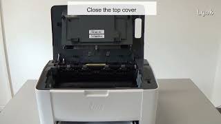 HP Laser Printers 103 107a 107w 108  Replacing the Toner Cartridge W1106A [upl. by Uchish]