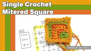 Single Crochet Mitered Squares [upl. by Demmer]