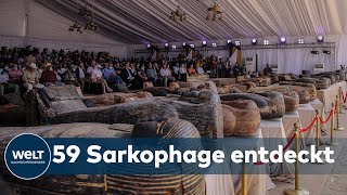 MEHR ALS 2500 JAHRE ALT Sensation  Archäologen finden in Sakkara extrem gut erhaltene Sarkophage [upl. by Nefets]