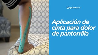 Aplicación de cinta kinesiológica para dolor de pantorrilla [upl. by Klotz]