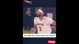 Anthony Davis euro step and slam  Lakers vs Raptors November 11 2024 [upl. by Blanka]