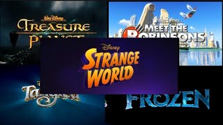 All Walt Disney Animation Movie Trailer Logos 19372022 [upl. by Lewse]