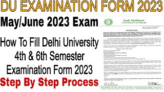 How To Fill Delhi University 4th And 6th Semester Examination Form 2023 anasdu [upl. by Now]