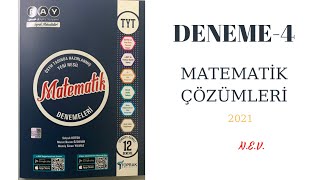 TOPRAK YAYINLARI TYT MATEMATİK 4DENEME ÇÖZÜMLERİ [upl. by Caesar]