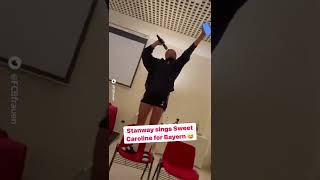 Georgia Stanway sings Sweet Caroline for her Bayern Munich initiation 😂🎶 [upl. by Berlauda]