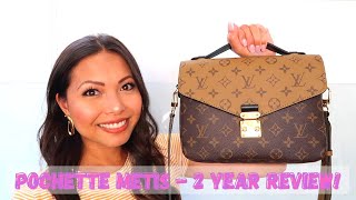 Louis Vuitton Pochette Metis Reverse Monogram Canvas 2 year review  Wear and Tear  WIMB 😍💕❤️ [upl. by Edan]