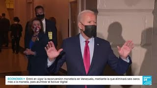 Biden visitó el Congreso para intentar mediar entre moderados y progresistas del Partido Demócrata [upl. by Rednirah]