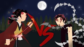 Yoriichi Vs Tanjiro Demon King Kimetsu no Yaiba  Stick Nodes [upl. by Soule]