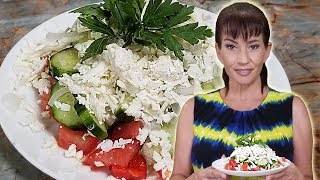 How to Make SHOPSKA SALAD  The Most Famous Bulgarian Salad [upl. by Meggi]