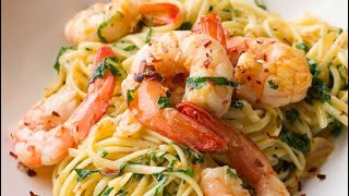 Garlic amp Chilli Prawns Spaghettini [upl. by Ettedo667]