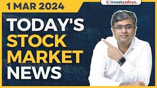 Todays Stock Market News  01032024  Aaj ki Taaza Khabar  Parimal Ade [upl. by Pryor386]