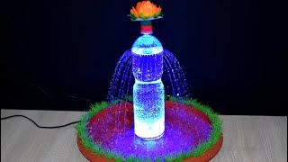 How to make Tabletop Fountain with plastic bottle and Led very easy and fast  DIY [upl. by Hazmah]