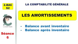 Les amortissements séance 6 Balance avant inventaire Balance après inventaire 2ème BAC S2 [upl. by Alastair218]