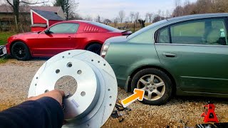 0206 Nissan Altima Rear Brakes Detailed How to Replace Pads amp Rotors [upl. by Bowman]