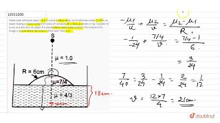 Water with refractive index  43 in a tank is 18 cm deep Oil of refraction index 74 [upl. by Haidabo]