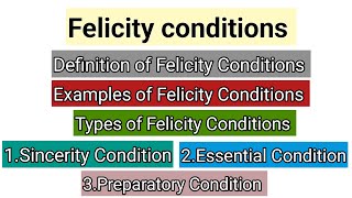 Felicity Conditions in Speech Acts  Types of Felicity Conditions  Speech Act Theory in Pragmatics [upl. by Aivizt]