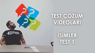 İsimler Video Çözümü Test 1 [upl. by Henrietta245]