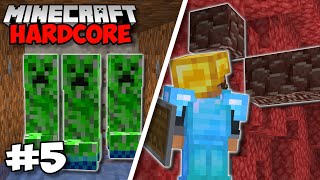 Creeper Farm amp OP Netherite Mining  Minecraft 118 Hardcore 5 [upl. by Wernick560]