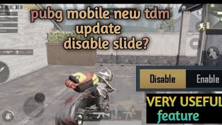 How to enable disable slide in tdm  pubg mobile new update tdm slide onoff setting [upl. by Teryl]