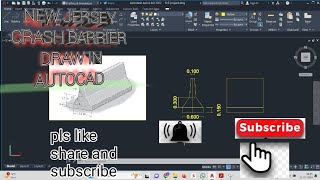 new jersey crash barrier draw in AutoCAD viral construction trending [upl. by Stinson]