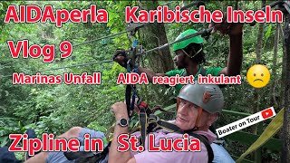 Vlog 9 AIDAperla  Zipline in St Lucia  Karibik Kreuzfahrt Karibische Inseln Dez 2023  Reiseblog [upl. by Ahsinwad]