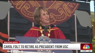 USC President Carol Folt announces her retirement [upl. by Oirromed]