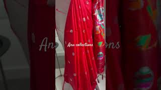 Paithani saree with embroidery work stitched blouse anucollectionsuk paithani saree uk viral [upl. by Airlie]