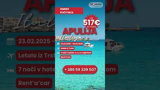 Zimske počitnice APULIJA  od 517€ travel vacation sloveniavacation potovanje pocitnice puglia [upl. by Arebma]