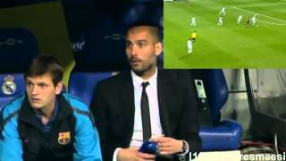 Guardiola amp Vilanovas reaction to Messis solo goal against Real Madrid in Santiago Bernabéu  HD [upl. by Esmeralda]