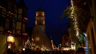 Les marchés de Noël de Kaysersberg et de Riquewihr  Noël 2014  Alsace  France [upl. by Hannahoj]